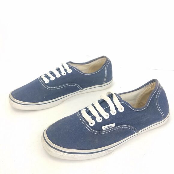 Vans Off The Wall Shoes Blue Canvas Lace Up Sneaker Skate Flats Womens Size 7.5 - Picture 3 of 6